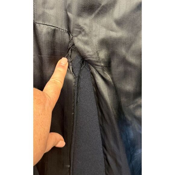 Allyn Saint George Mens Black Cashmere Blend Notch Lapel Trench Coat Size 38 - Picture 9 of 14